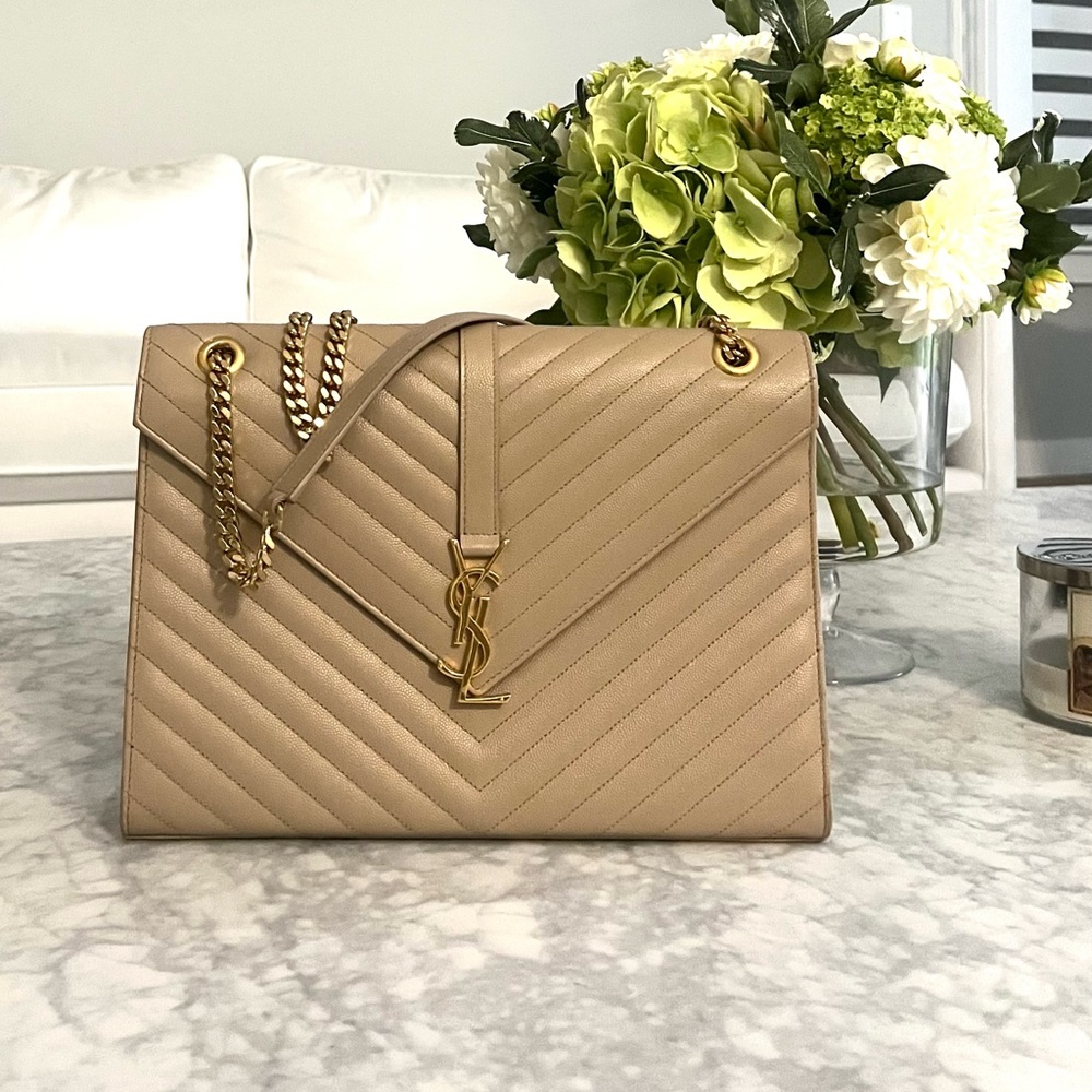 Yves Saint Laurent Gold Quilted Shoulder Bag